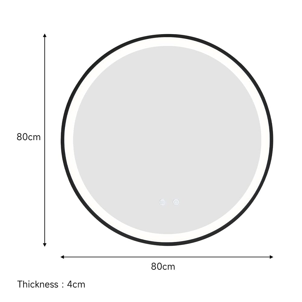 Round Metal Framed LED Wall Mirror - House Comfort