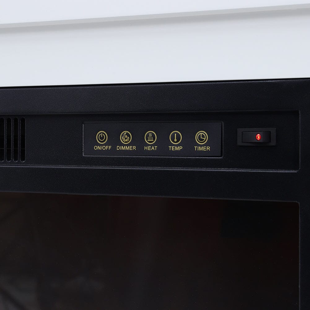 Smallbee Elegant 39 - Inch Freestanding Electric Fireplace Suite with Wooden Mantel - House Comfort