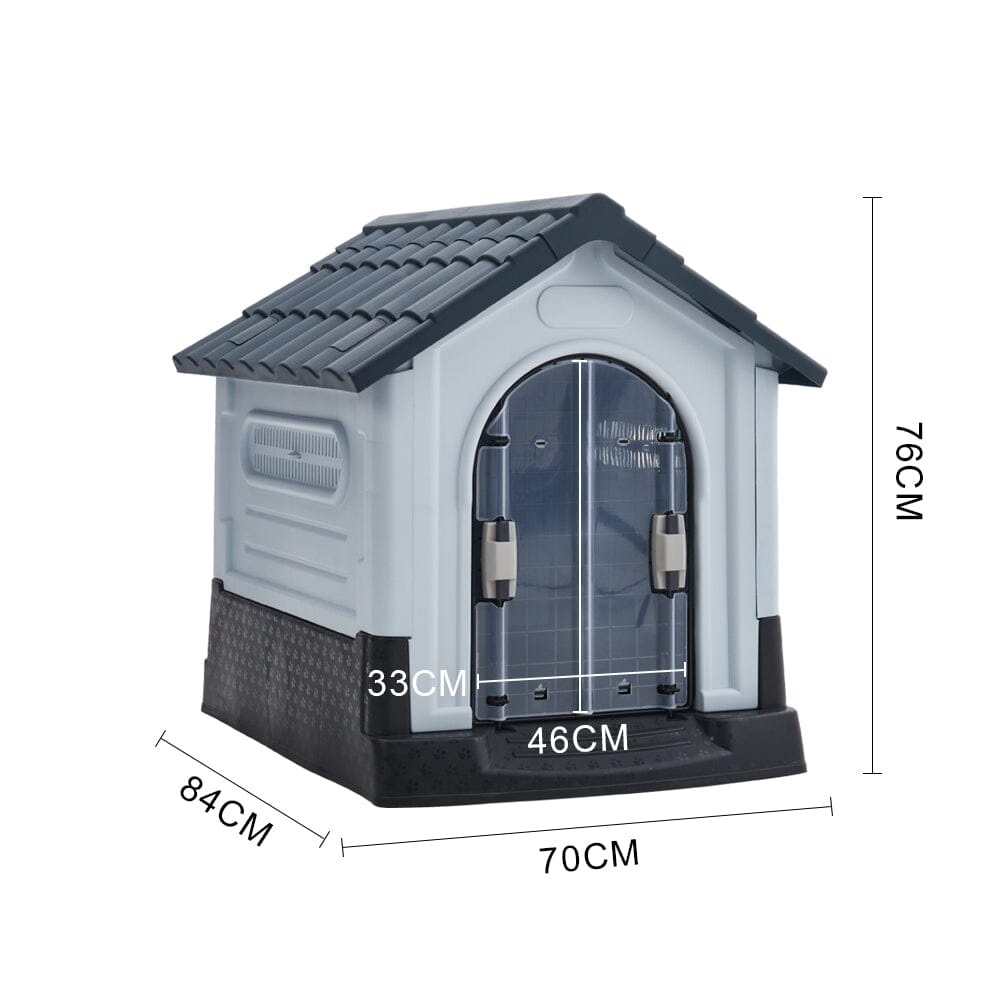 Small/Medium Weatherproof Comfortable Dog House Kennel with Skylight and Door - House Comfort
