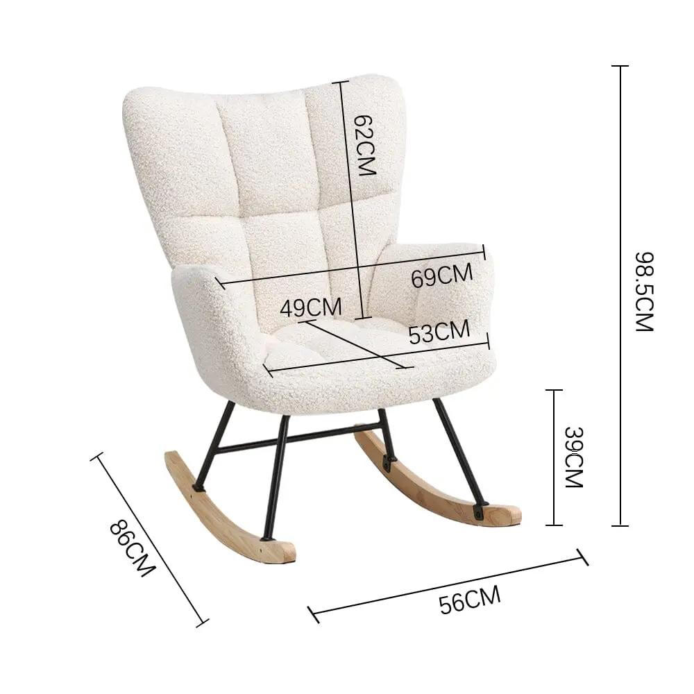 Tufted Linen Upholstered Rocking Chair - House Comfort