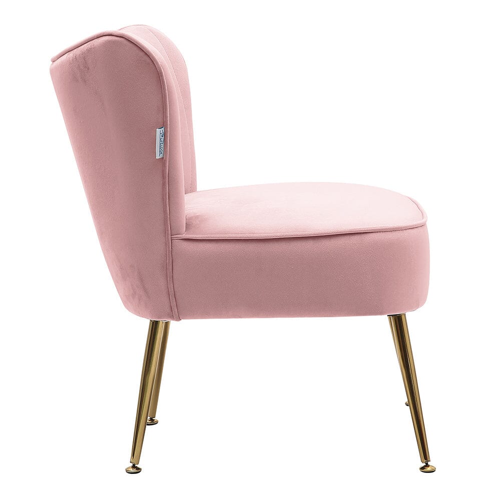 Velvet Cocktail Chairs Accent Chairs with Gold Legs - House Comfort