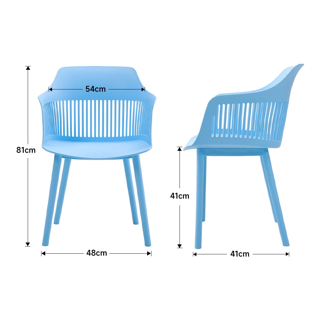 Vibrant Blue Plastic Chair, Set of Four, Durable and Lightweight - House Comfort