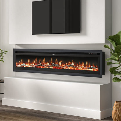 100 Inch Electric Fireplace with Remote 12 Flame Colours 1800W - House Comfort