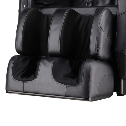 105cm H Real Relax Black Faux Leather Massage Chair with 6 Pre - Set Auto Modes Bluetooth Speaker - House Comfort