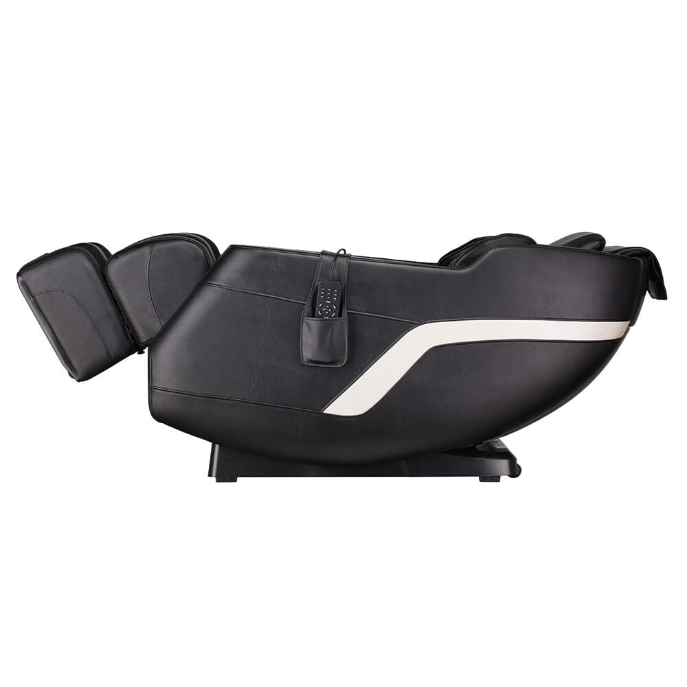 105cm H Real Relax Black Faux Leather Massage Chair with 6 Pre - Set Auto Modes Bluetooth Speaker - House Comfort