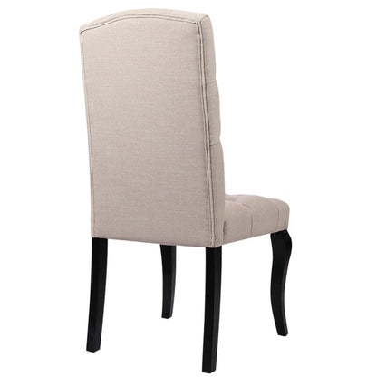107cm Height Set of 2 Comfortable Linen Buttoned Dining Chairs - House Comfort