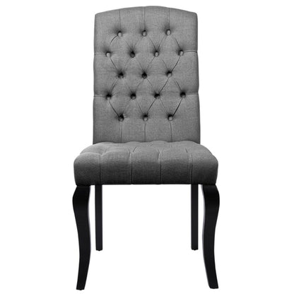 107cm Height Set of 2 Comfortable Linen Buttoned Dining Chairs - House Comfort