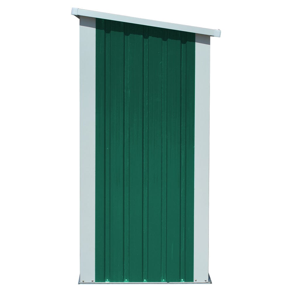 10.9 ft W Metal Garden Storage Shed for Firewood Tools Green/Black - House Comfort