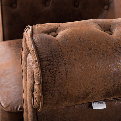 110cm Wide Retro Faux Leather Chesterfield Rolled Chair - House Comfort