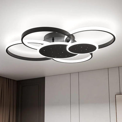 115W Modern 5 Rings LED Ceiling Light White Light - House Comfort