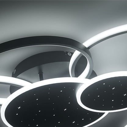 115W Modern 5 Rings LED Ceiling Light White Light - House Comfort