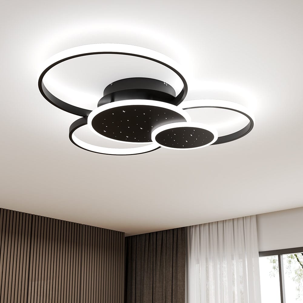 115W Modern 5 Rings LED Ceiling Light White Light - House Comfort