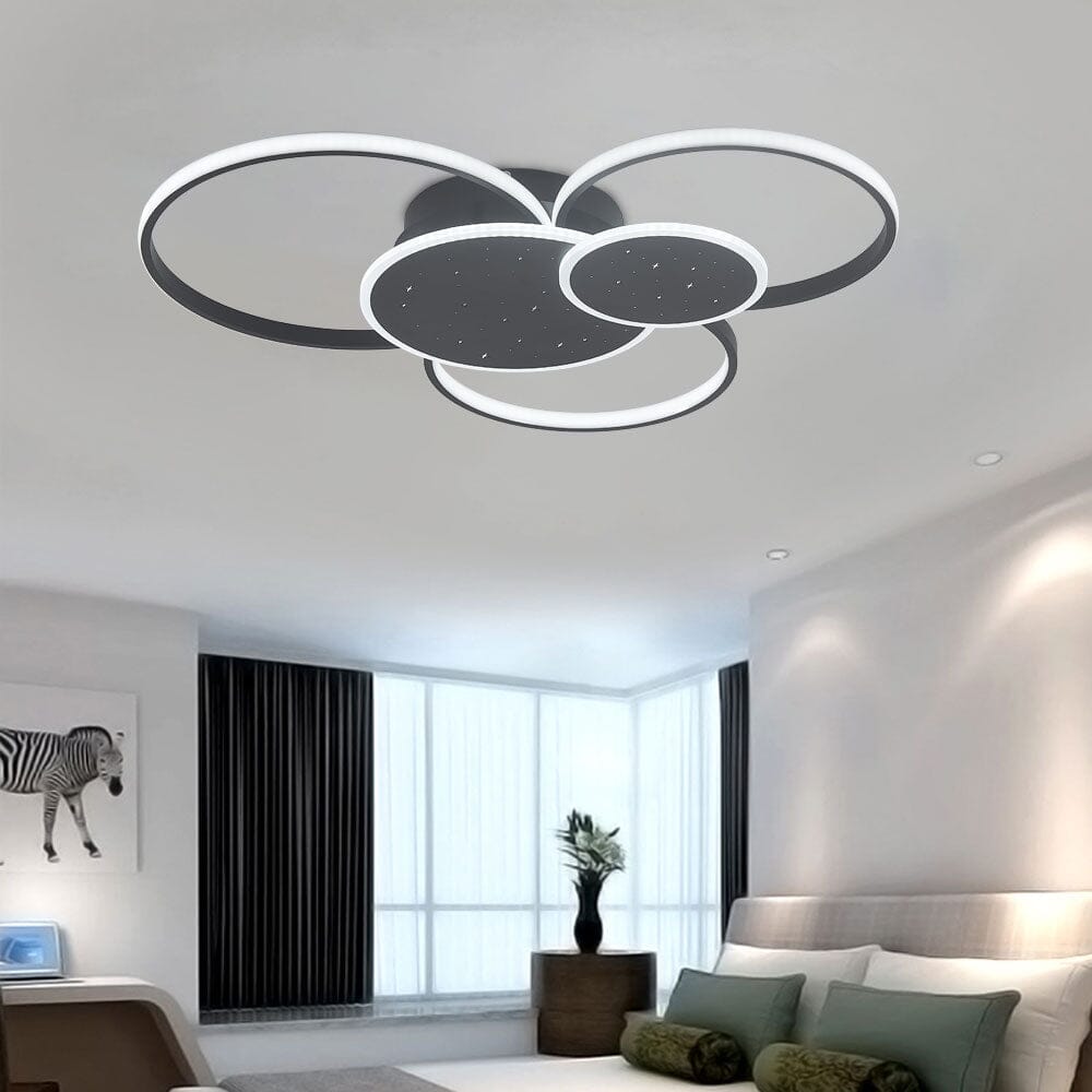 115W Modern 5 Rings LED Ceiling Light White Light - House Comfort