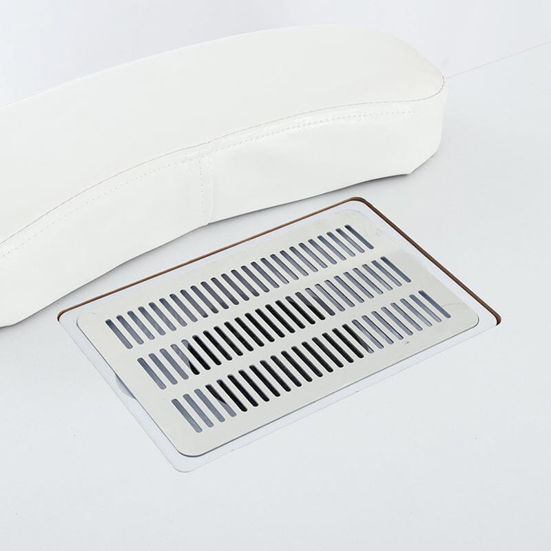 120cm W White Professional Manicure Station Nail Table on Wheels with Dust Collector - House Comfort