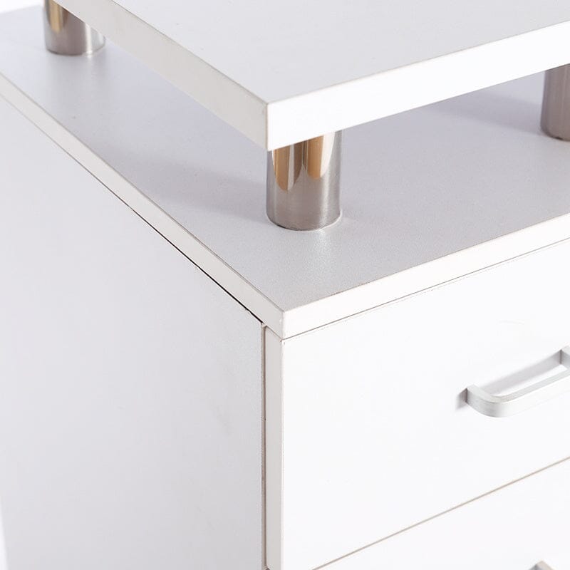 120cm W White Professional Manicure Station Nail Table on Wheels with Dust Collector - House Comfort