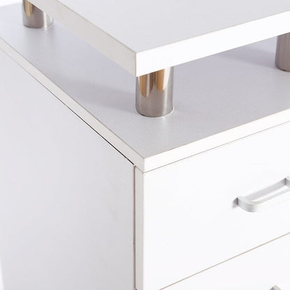 120cm W White Professional Manicure Station Nail Table on Wheels with Dust Collector - House Comfort