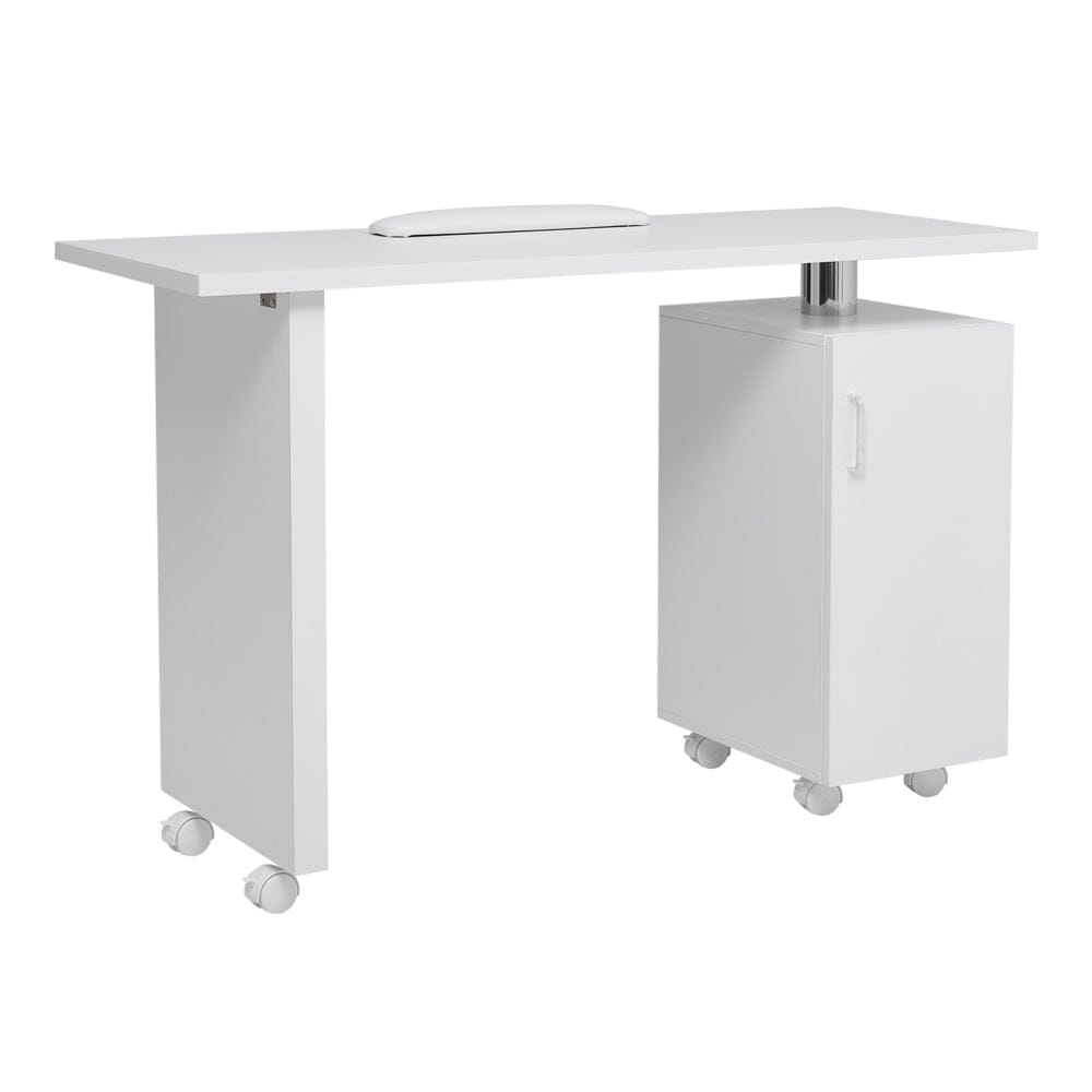 120cm White Manicure Table Salon Station with Storage - House Comfort