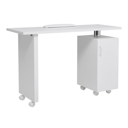120cm White Manicure Table Salon Station with Storage - House Comfort