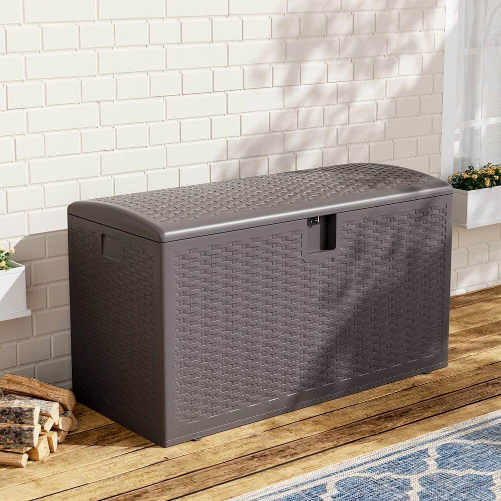 127cm W Rattan Garden Storage Outdoor Deck Box - House Comfort