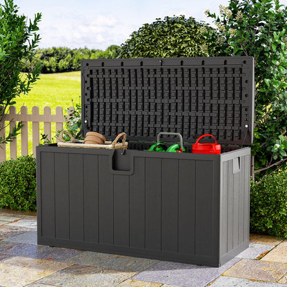 127cm W Rattan Garden Storage Outdoor Deck Box - House Comfort