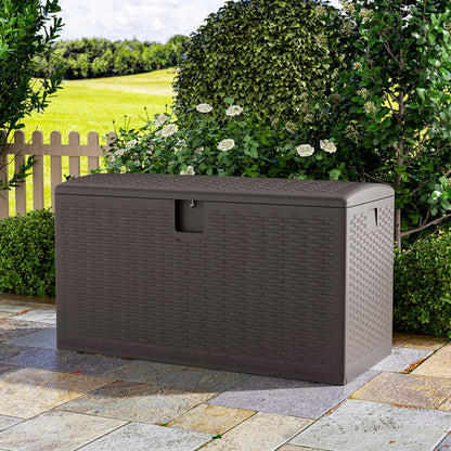 127cm W Rattan Garden Storage Outdoor Deck Box - House Comfort