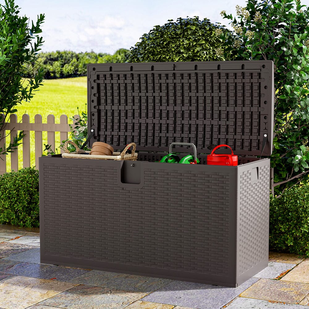 127cm W Rattan Garden Storage Outdoor Deck Box - House Comfort