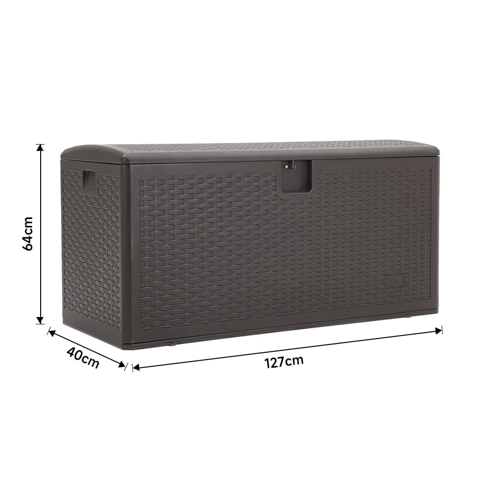 127cm W Rattan Garden Storage Outdoor Deck Box - House Comfort