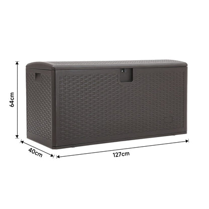127cm W Rattan Garden Storage Outdoor Deck Box - House Comfort