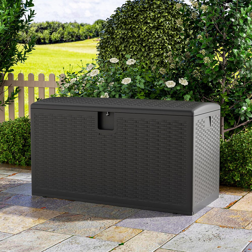 127cm W Rattan Garden Storage Outdoor Deck Box - House Comfort