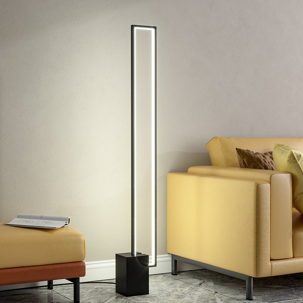 129cm Height Metal LED Floor Lamp Tube Lamp with Black Base - House Comfort