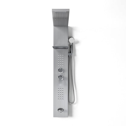 135cm H 5 Function Bathroom Silver Shower Panel with Hand Shower Head - House Comfort