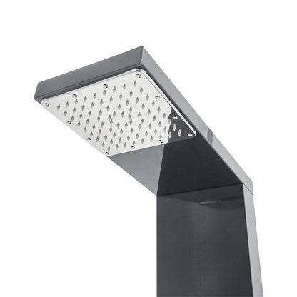 135cm H Bathroom Black Shower Tower Panel with 2 Large Body Jets & Hand Shower - House Comfort