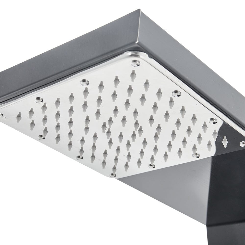135cm H Bathroom Black Shower Tower Panel with 2 Large Body Jets & Hand Shower - House Comfort