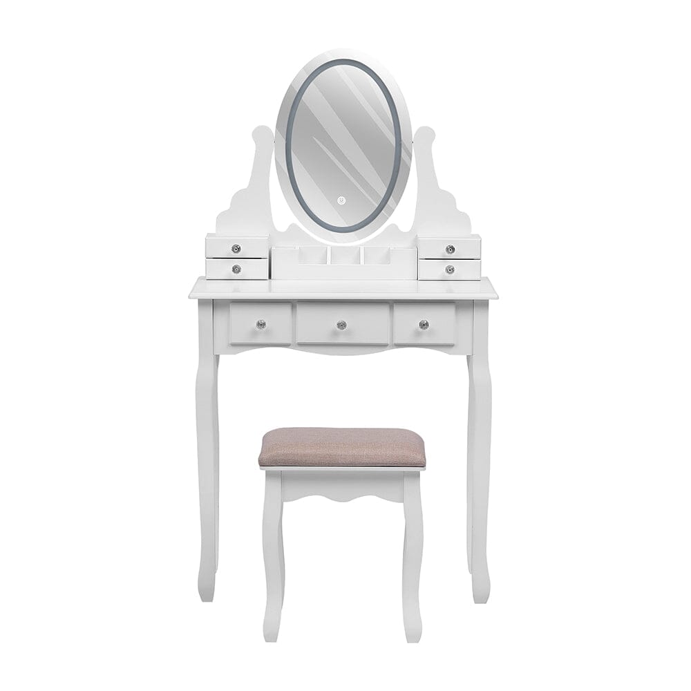 135cm H Makeup Vanity Desk Set with LED Lighting - House Comfort
