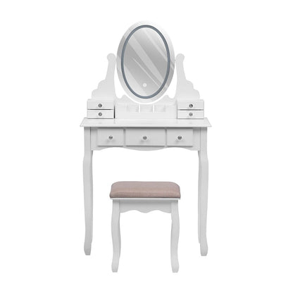 135cm H Makeup Vanity Desk Set with LED Lighting - House Comfort