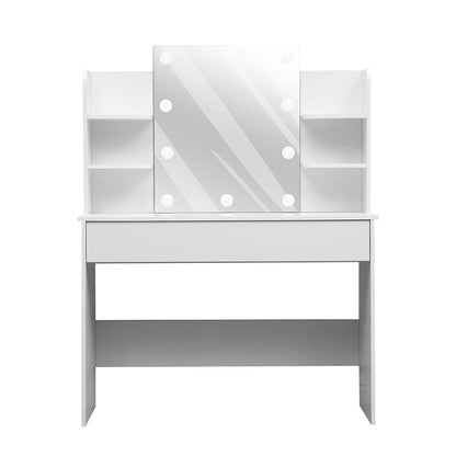 139.5cm H Modern Hollywood Vanity Desk with Lighted Mirror - House Comfort
