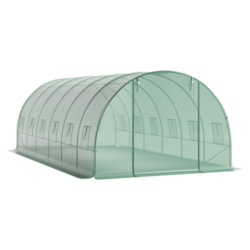 13×9ft/ 19×9ft Metal Framed Walk - in Greenhouse with Zipper Door and Windows - House Comfort