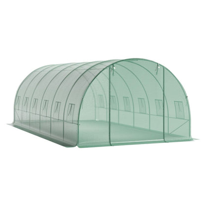 13×9ft/ 19×9ft Metal Framed Walk - in Greenhouse with Zipper Door and Windows - House Comfort
