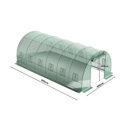 13×9ft/ 19×9ft Metal Framed Walk - in Greenhouse with Zipper Door and Windows - House Comfort
