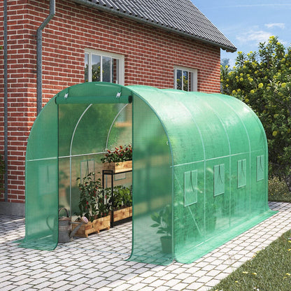 13×9ft/ 19×9ft Metal Framed Walk - in Greenhouse with Zipper Door and Windows - House Comfort