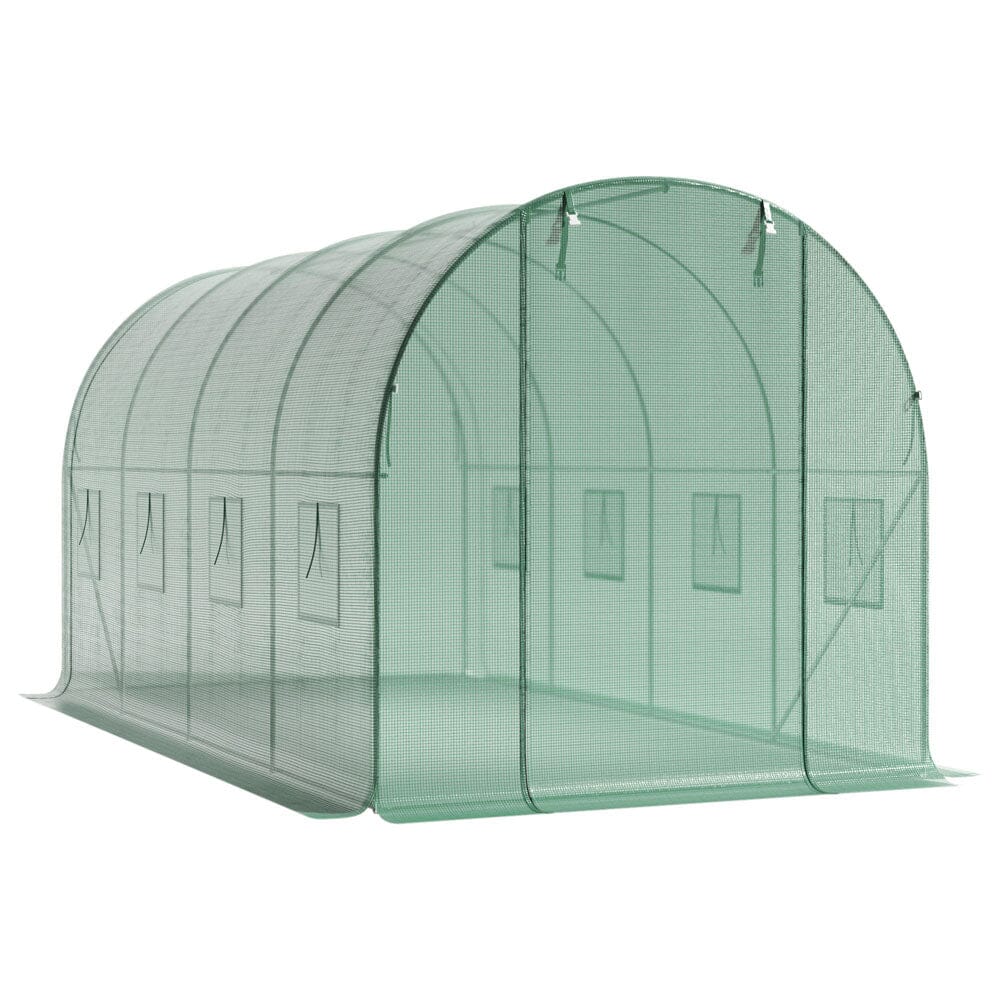13×9ft/ 19×9ft Metal Framed Walk - in Greenhouse with Zipper Door and Windows - House Comfort