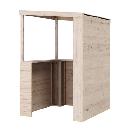 140cm Wide Solid Wood Garden Bar With Pine Countertop - House Comfort