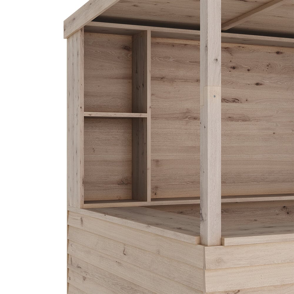 140cm Wide Solid Wood Garden Bar With Pine Countertop - House Comfort