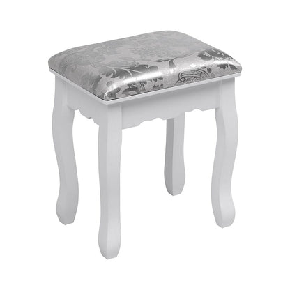 141.5cm H Lighted Makeup Vanity Desk with Mirror and Stool - House Comfort