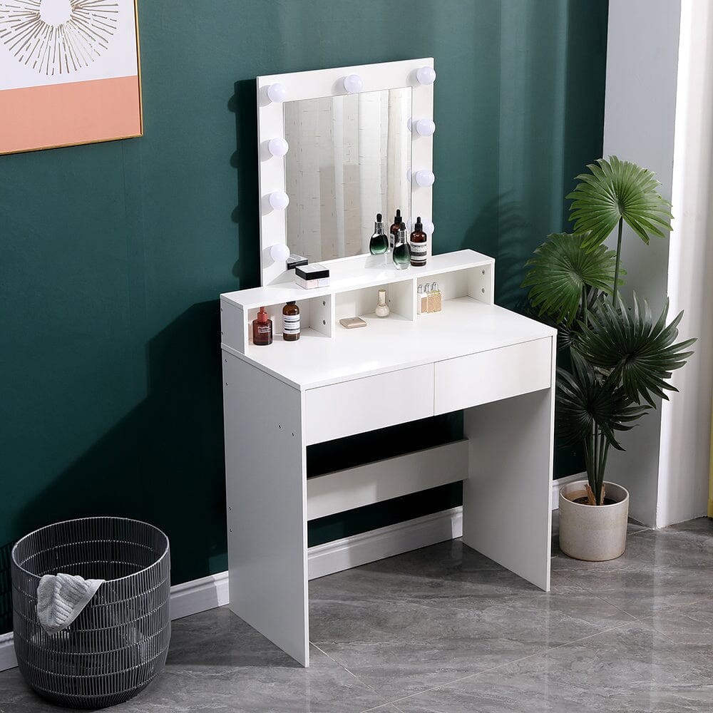 145cm H Makeup Dressing Table with Lighted Mirror - House Comfort