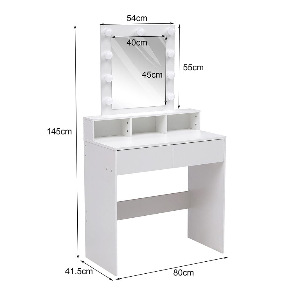 145cm H Makeup Dressing Table with Lighted Mirror - House Comfort