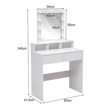 145cm H Makeup Dressing Table with Lighted Mirror - House Comfort