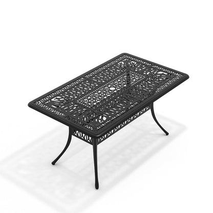 150cm Wide Garden Dining Table Hollow Cast Aluminium Tables White/Black - House Comfort