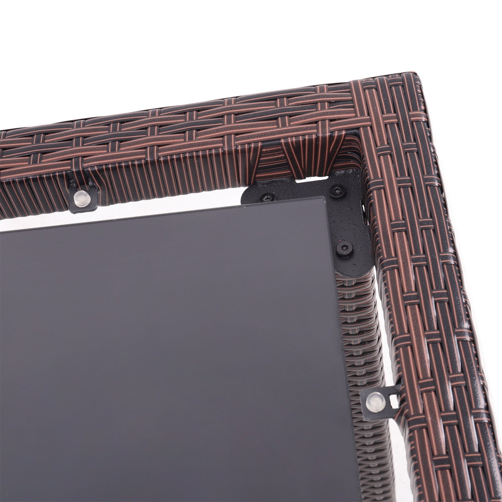 150cm Width Garden Dining Table Patio Outdoor Rectangle Table Black/Brown - House Comfort