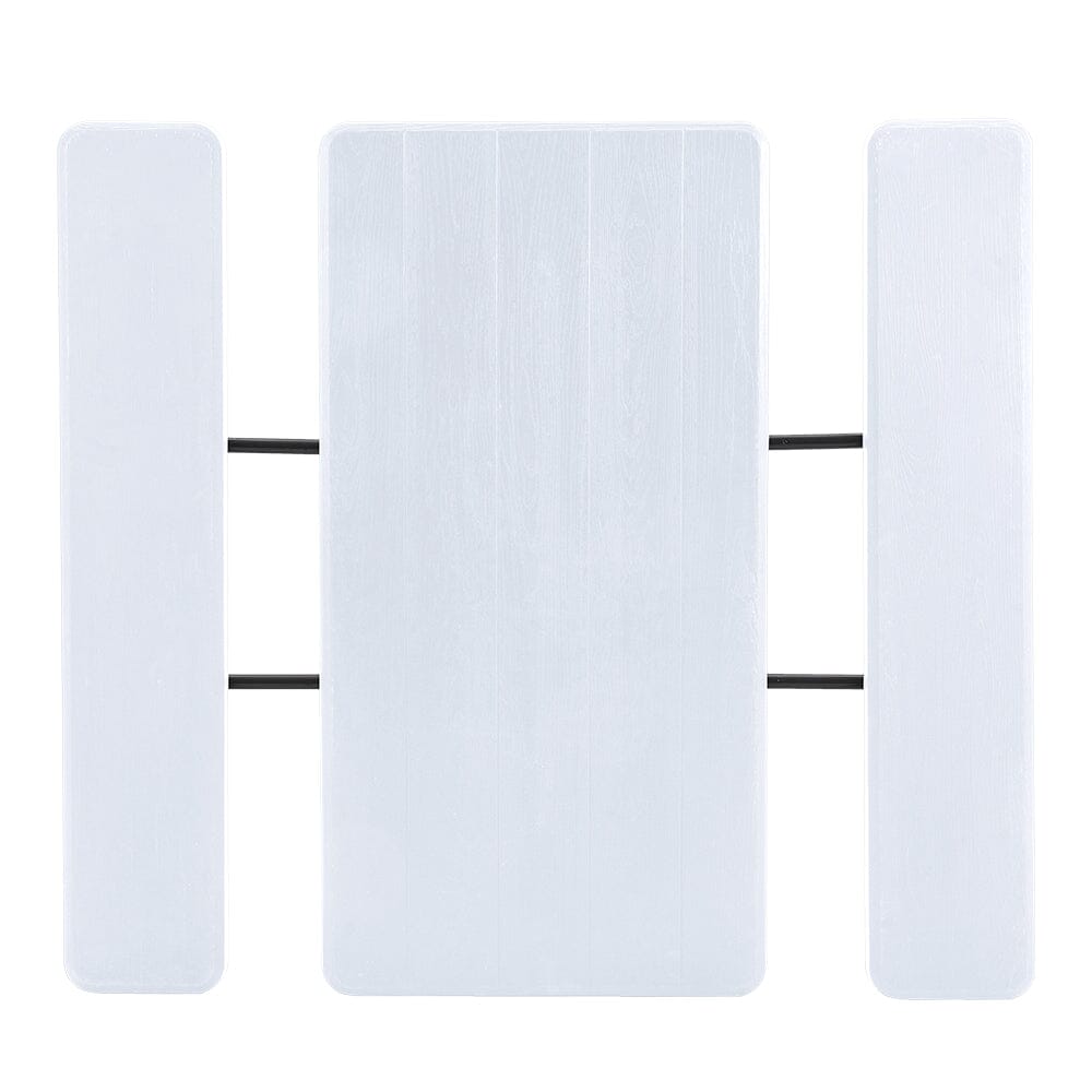 151cm W Foldable Picnic Table and Bench Set Black/White - House Comfort